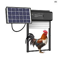 Врата за кокошарник с автоматично отваряне и затваряне със соларен панел – I45